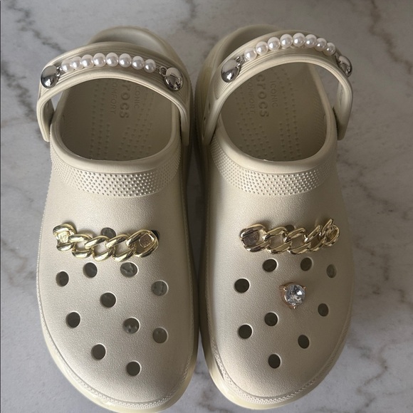 CROCS Shoes - Crocs Mega Crush Clogs Custom Charms 11 White